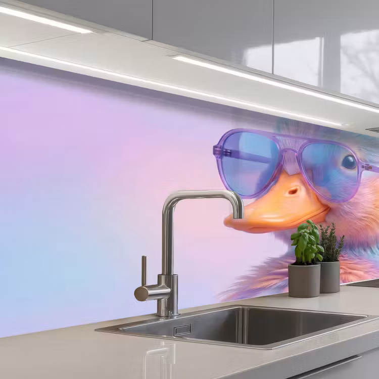 Keuken achterwand - Eend - bril - Pastel — 2