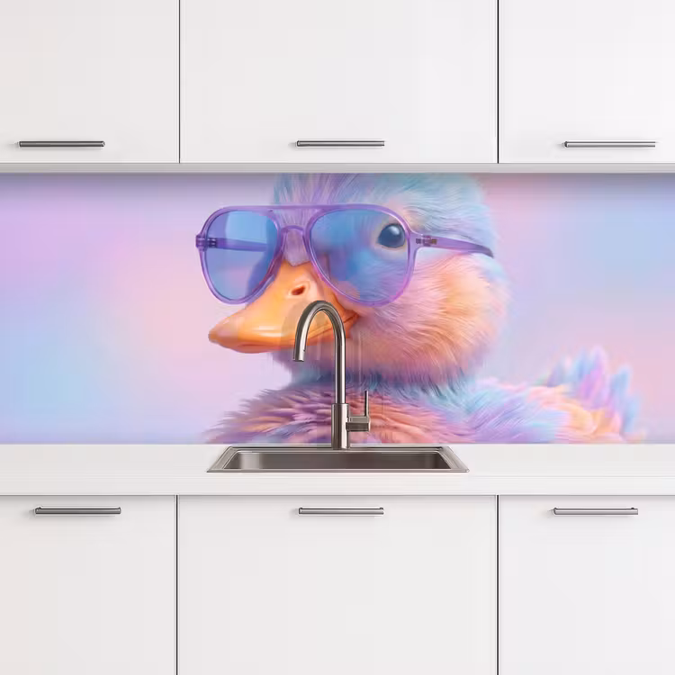 Keuken achterwand - Eend - bril - Pastel — 4