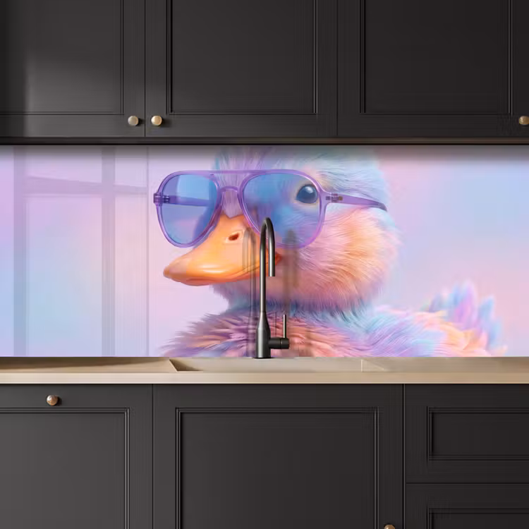 Keuken achterwand - Eend - bril - Pastel — 6