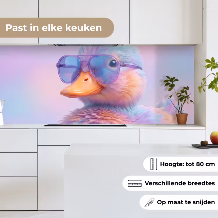 Keuken achterwand - Eend - bril - Pastel — 7