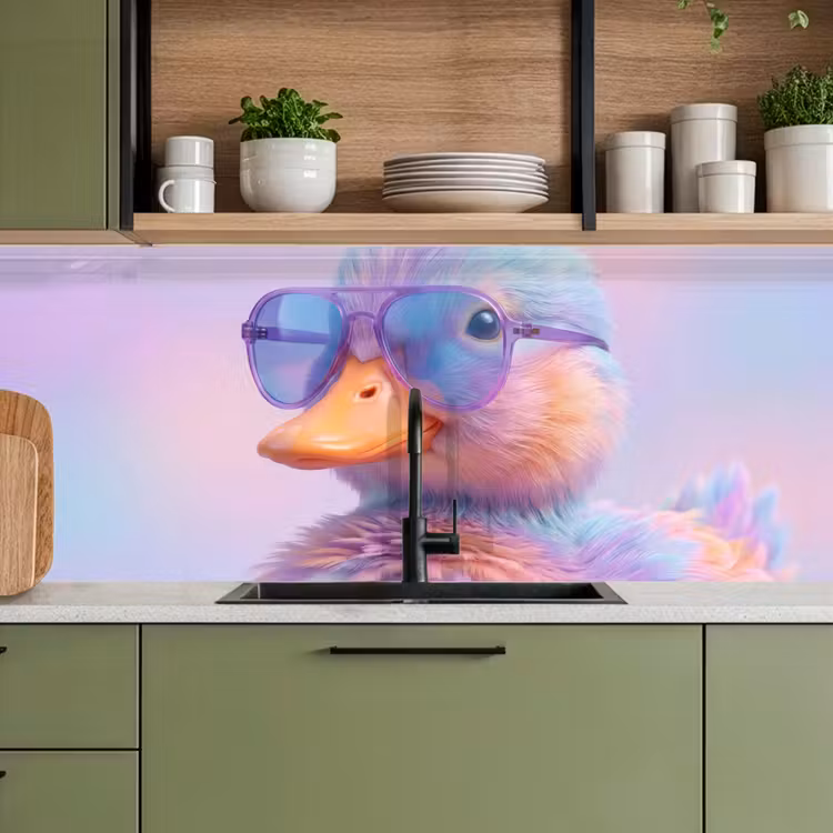 Keuken achterwand - Eend - bril - Pastel — 8
