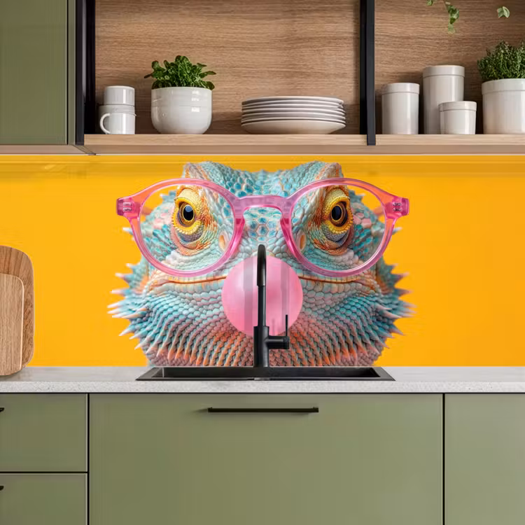 Keuken achterwand - Kameleon - Kauwgom - Kleurrijk — 8