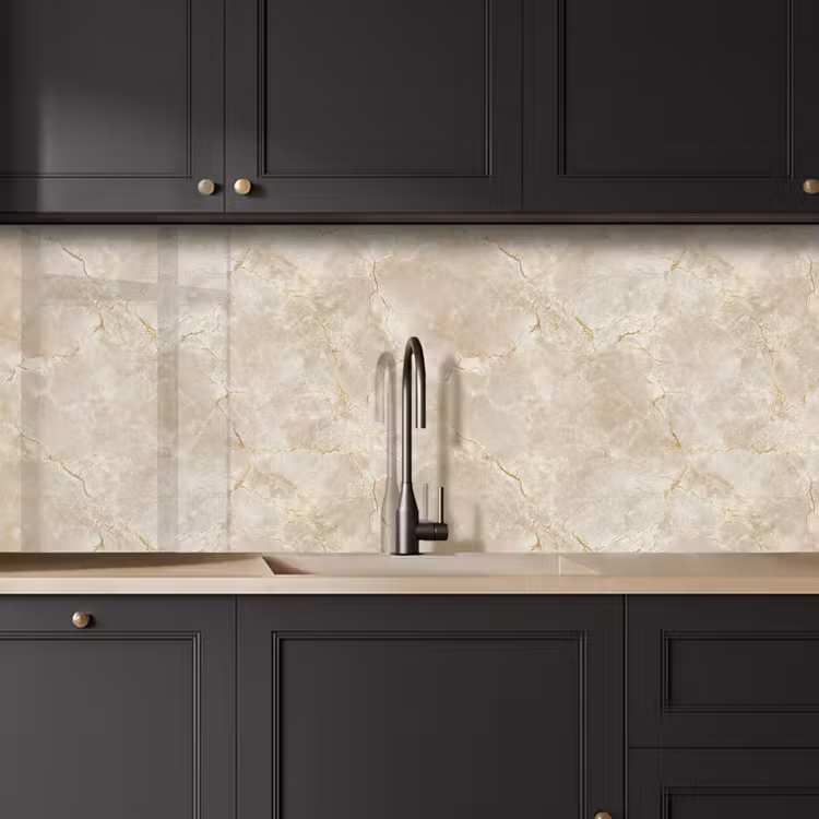 Keuken achterwand - Lichtbeige - Marmer - Aders — 6