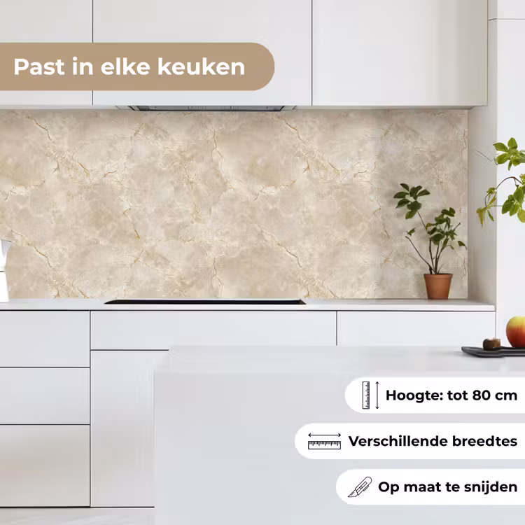 Keuken achterwand - Lichtbeige - Marmer - Aders — 7