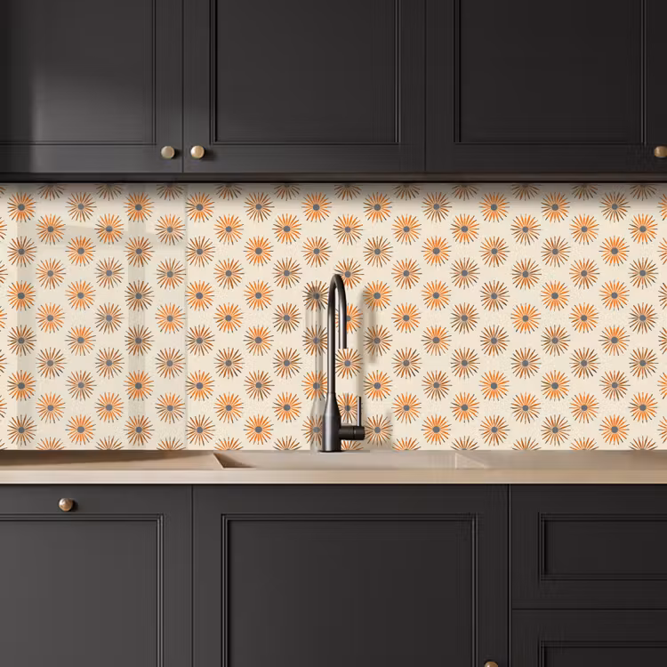 Keuken achterwand - Madelief - Patroon - Oranje — 6