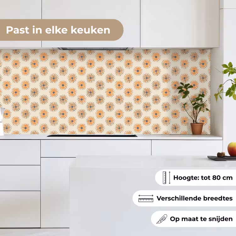 Keuken achterwand - Madelief - Patroon - Oranje — 7