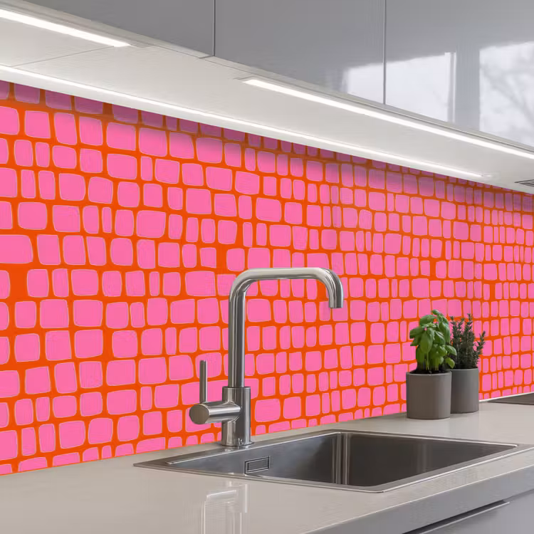 Keuken achterwand - Organisch - Raster - Roze — 2