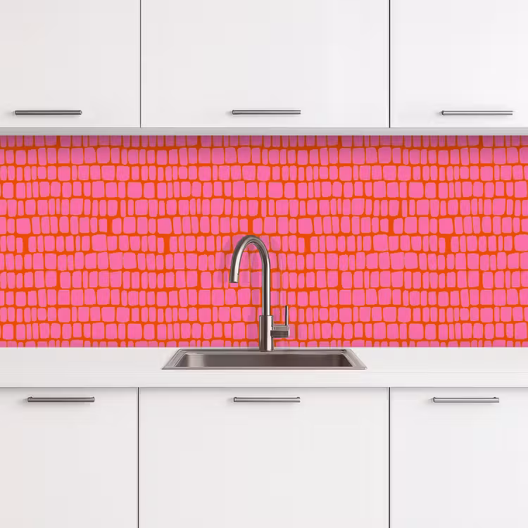 Keuken achterwand - Organisch - Raster - Roze — 4