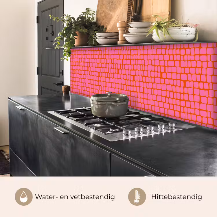 Keuken achterwand - Organisch - Raster - Roze — 5
