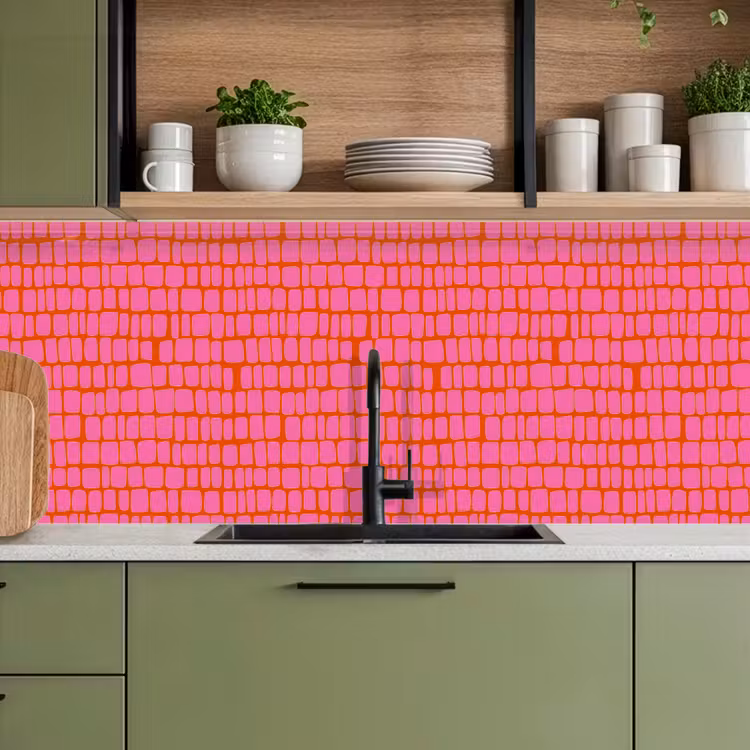 Keuken achterwand - Organisch - Raster - Roze — 8
