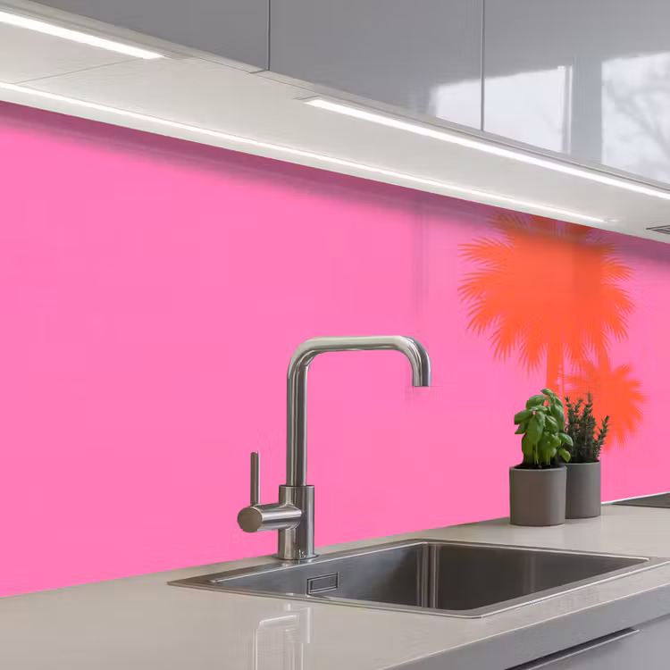 Keuken achterwand - Palmbomen - Modern - Roze — 2