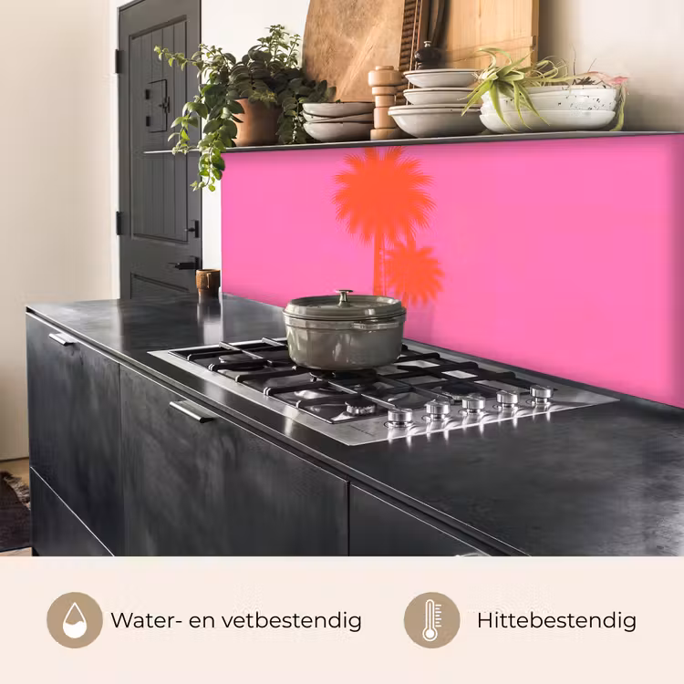 Keuken achterwand - Palmbomen - Modern - Roze — 5