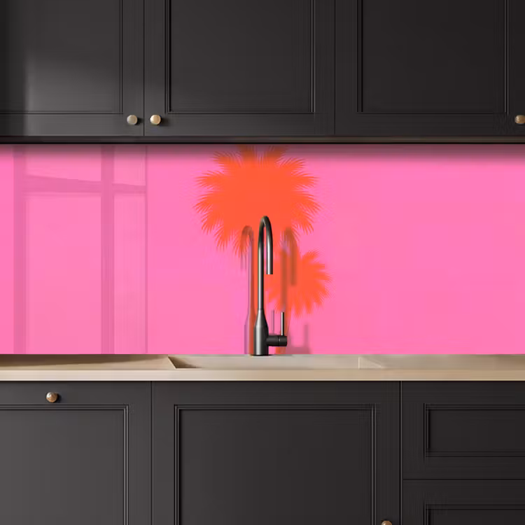 Keuken achterwand - Palmbomen - Modern - Roze — 6