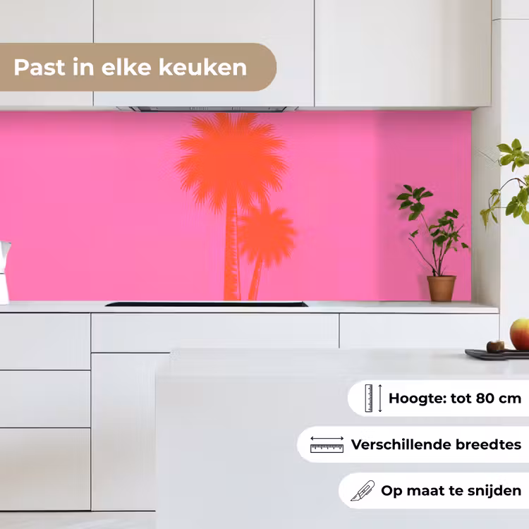 Keuken achterwand - Palmbomen - Modern - Roze — 7