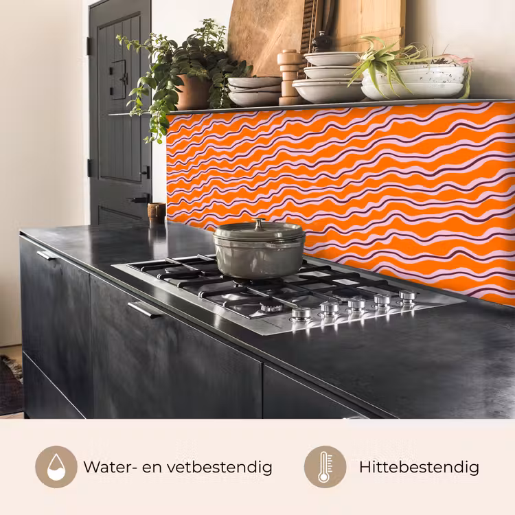 Keuken achterwand - Retro - Golvend - Oranje — 5