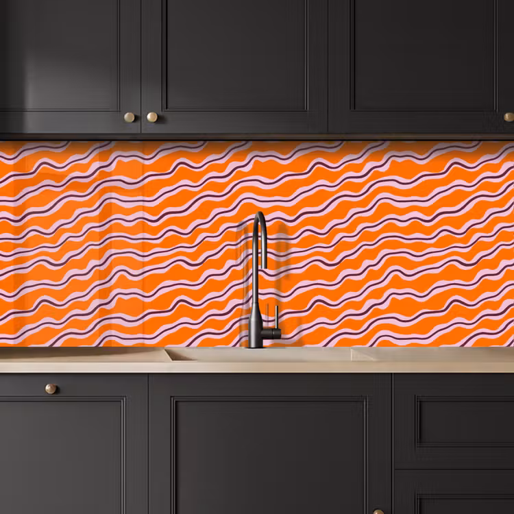 Keuken achterwand - Retro - Golvend - Oranje — 6