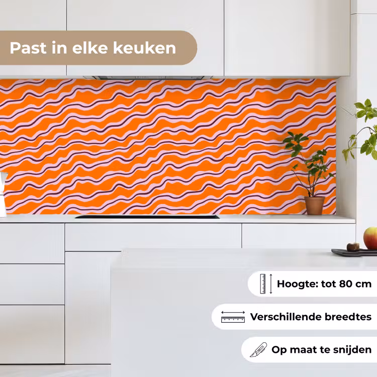 Keuken achterwand - Retro - Golvend - Oranje — 7