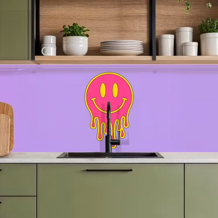 Keuken achterwand - Smiley - Drip - Neon — 8