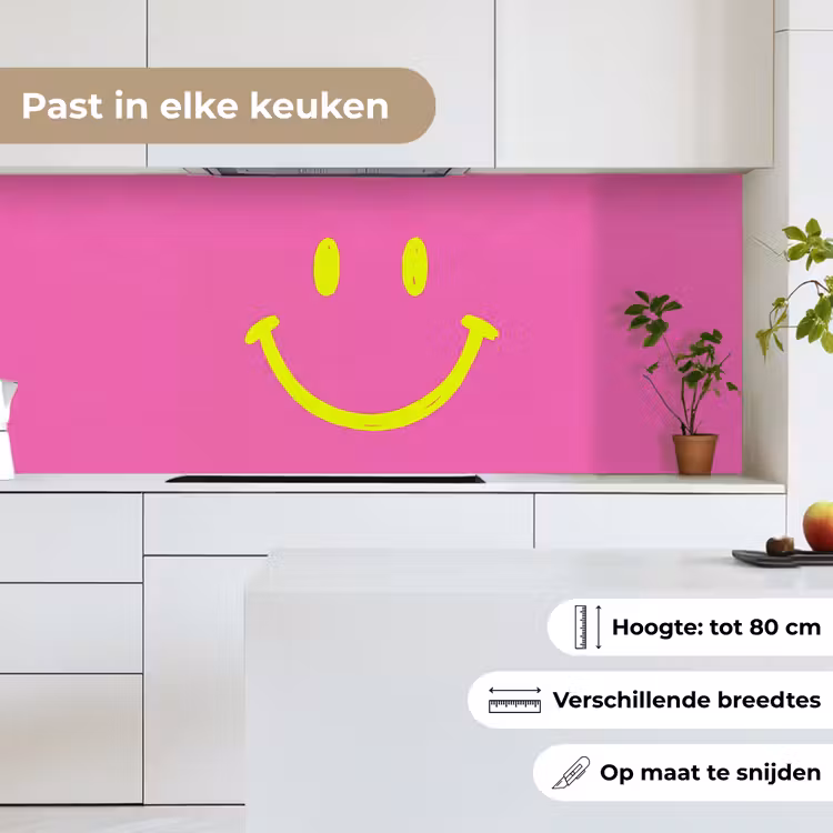 Keuken achterwand - Smiley - Vrolijk - Roze — 7