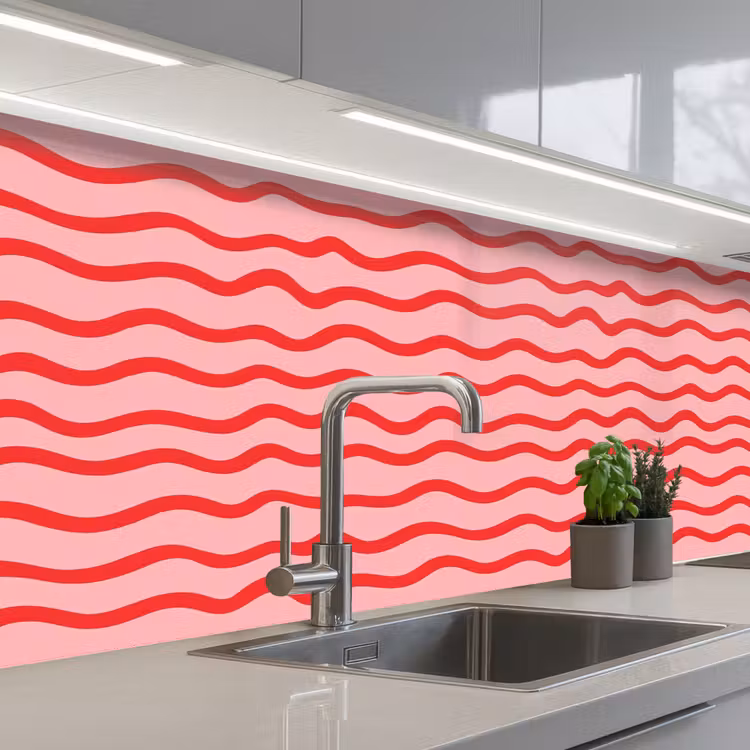 Keuken achterwand - Speels - Patroon - Rood — 2