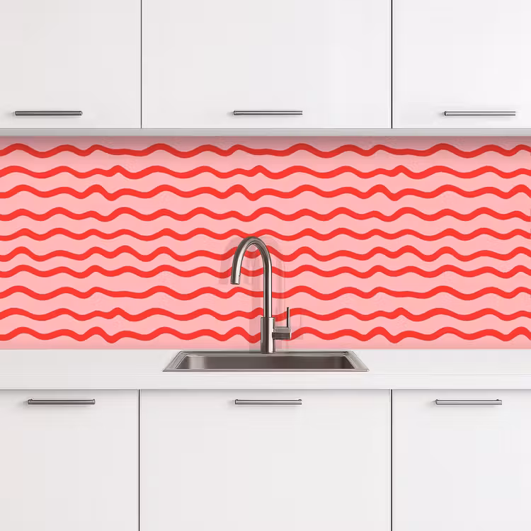 Keuken achterwand - Speels - Patroon - Rood — 4