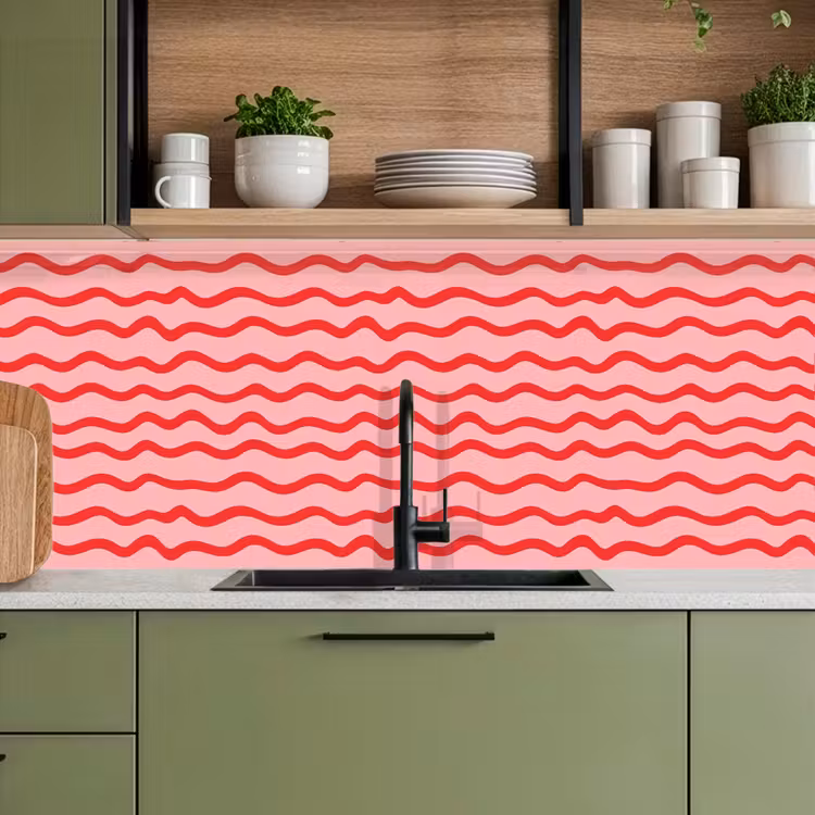 Keuken achterwand - Speels - Patroon - Rood — 8