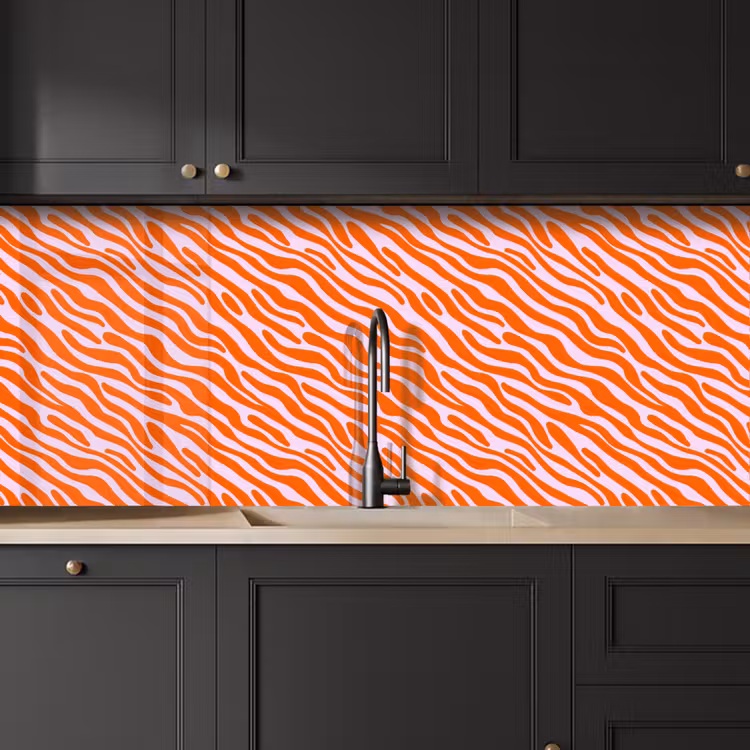 Keuken achterwand - Strepen - Dynamisch - Oranje — 6
