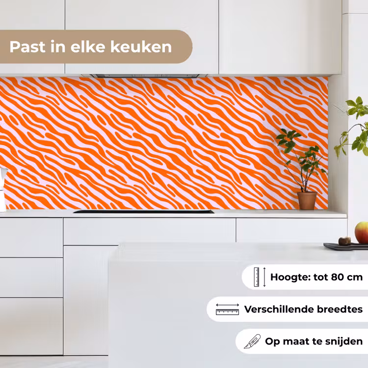 Keuken achterwand - Strepen - Dynamisch - Oranje — 7