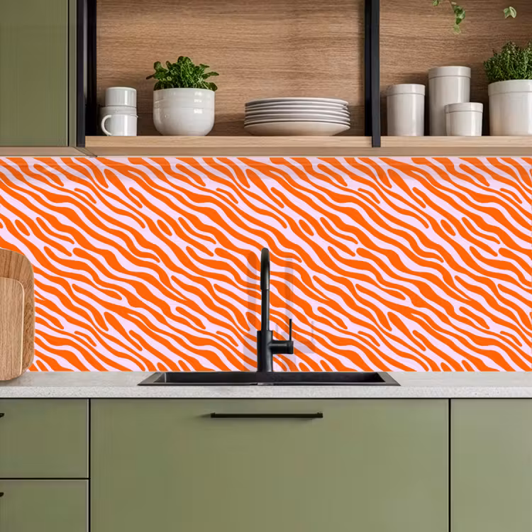 Keuken achterwand - Strepen - Dynamisch - Oranje — 8