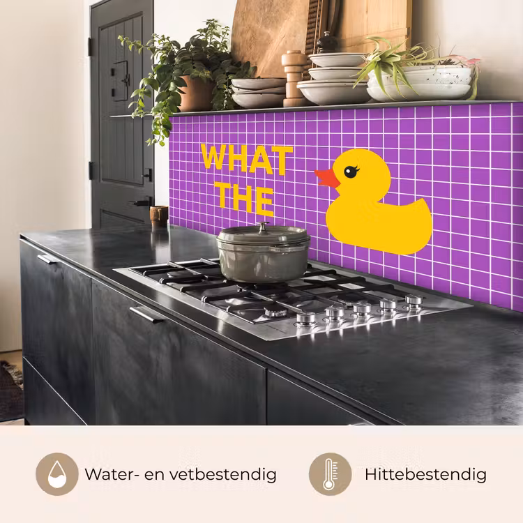 Keuken achterwand - Tekst - Eend - Paars — 5