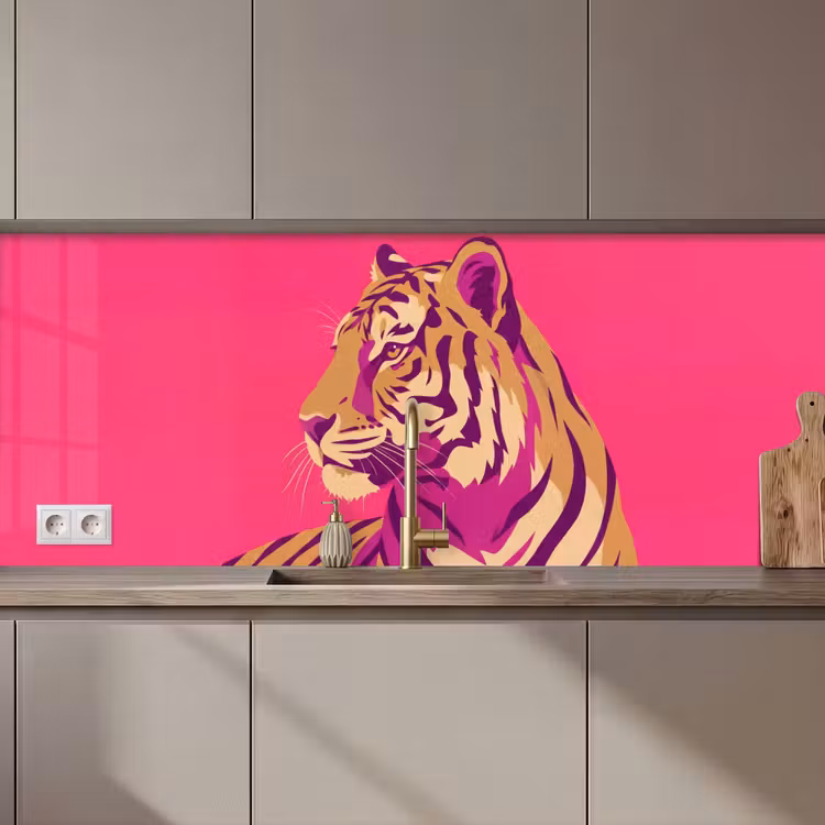 Keuken achterwand - Tijger - Modern - Neon — 1