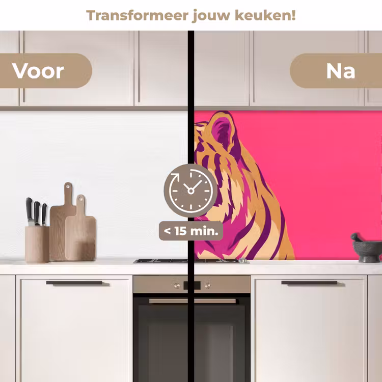 Keuken achterwand - Tijger - Modern - Neon — 3