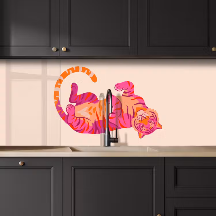 Keuken achterwand - Tijger - Roze - Oranje — 6