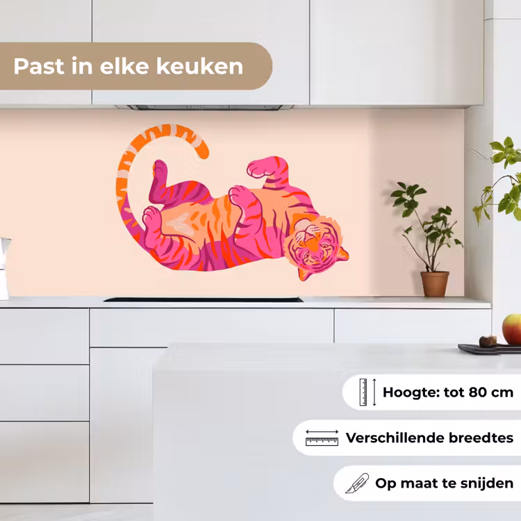 Keuken achterwand - Tijger - Roze - Oranje — 7
