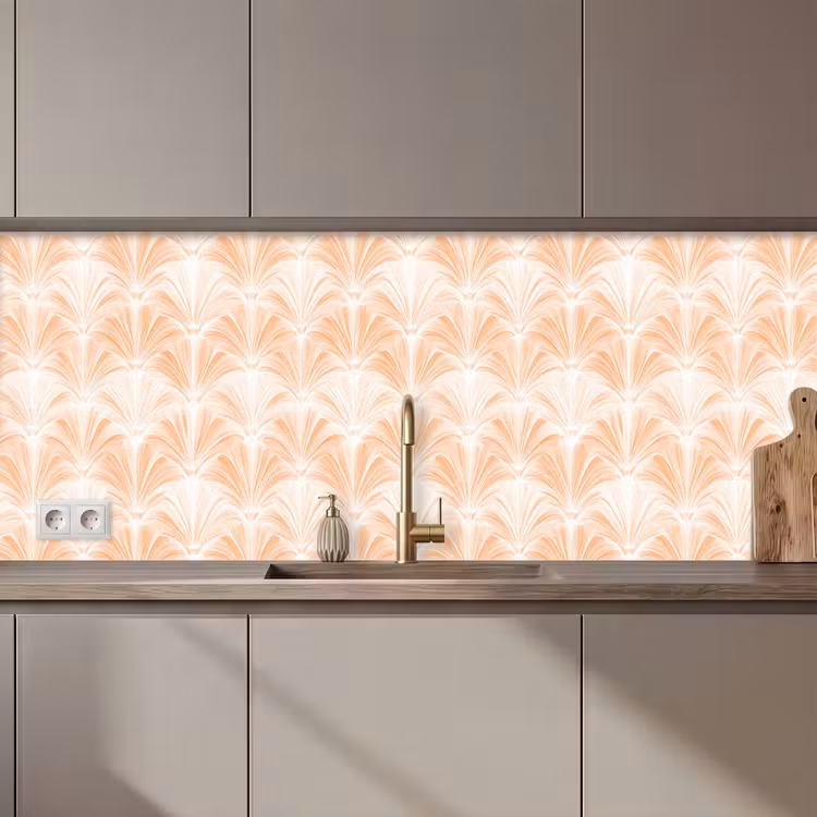 Keuken achterwand - Waaier - Patroon - Perzik — 1