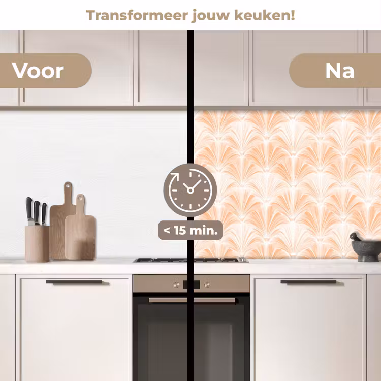 Keuken achterwand - Waaier - Patroon - Perzik — 3