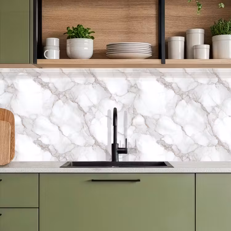 Keuken achterwand - Wit - Marmer - Bruin — 8
