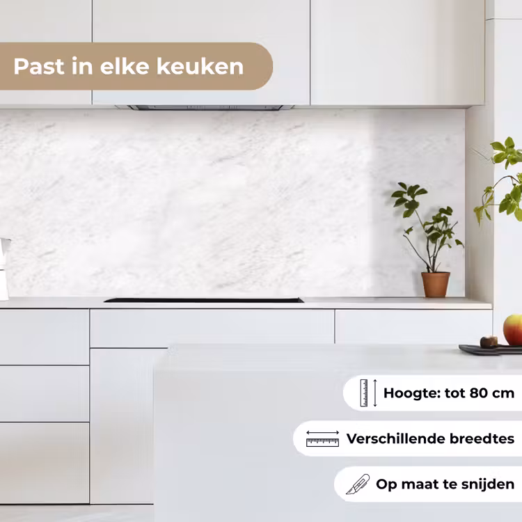 Keuken achterwand - Wit - Marmer - Grijze aders — 7