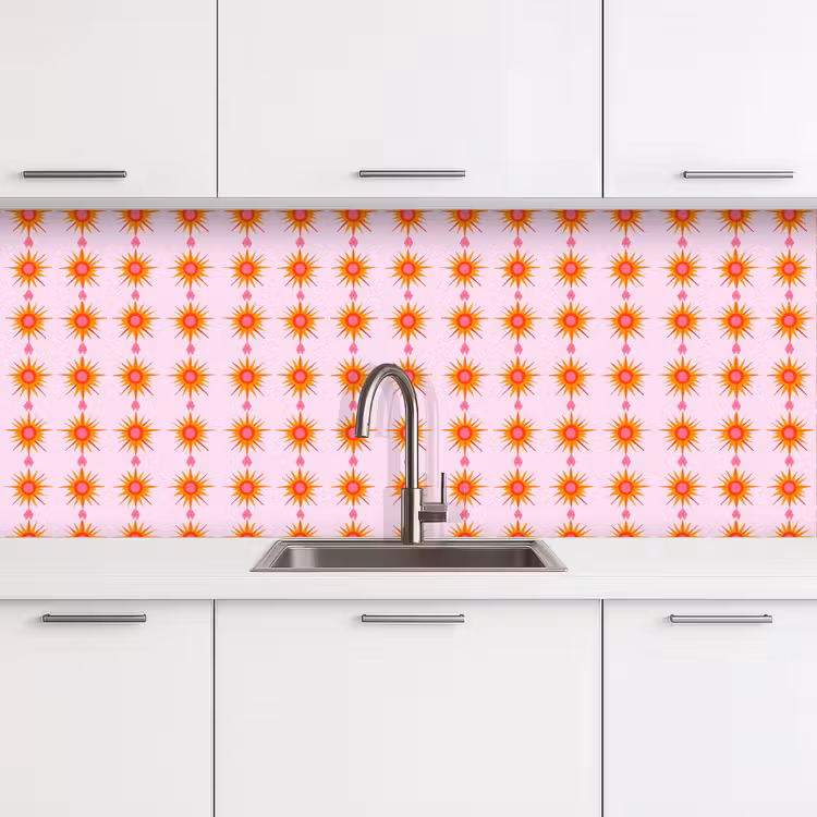 Keuken achterwand - Zon - Motief - Roze — 4