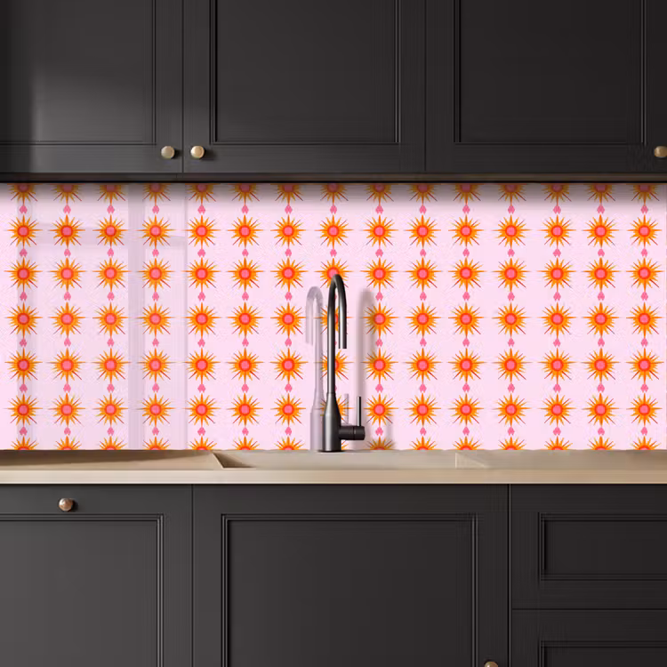 Keuken achterwand - Zon - Motief - Roze — 6