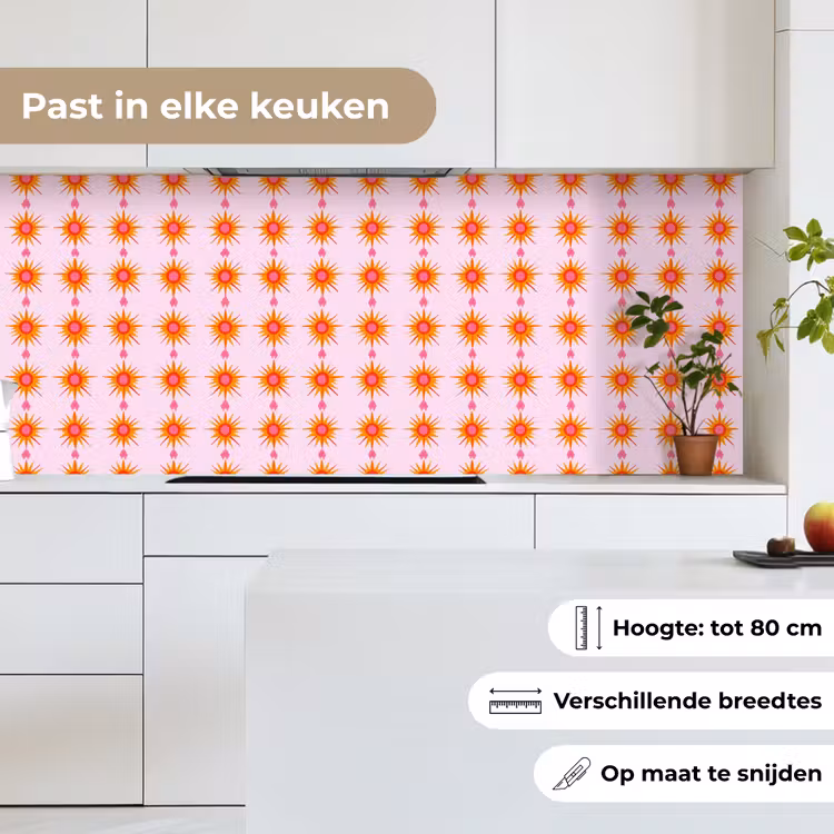 Keuken achterwand - Zon - Motief - Roze — 7