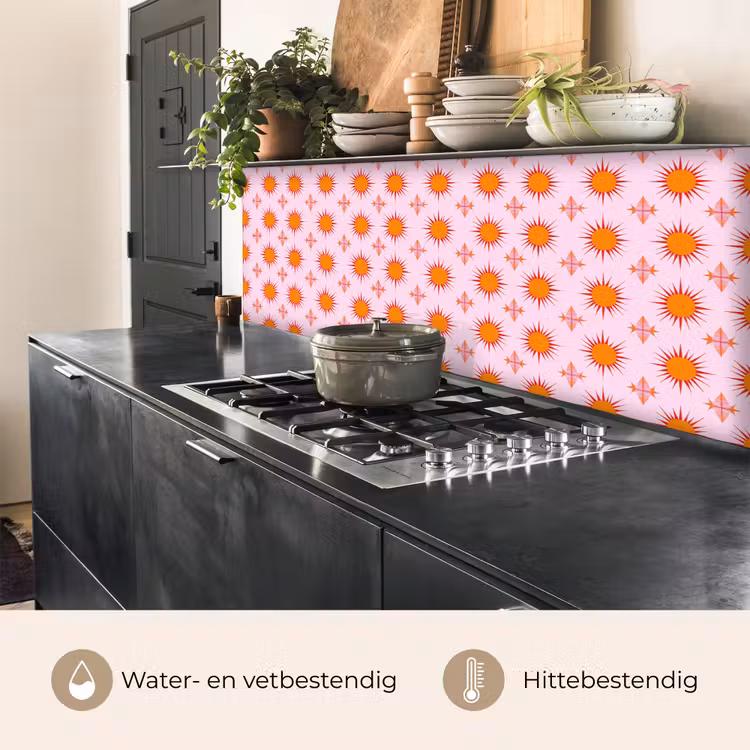 Keuken achterwand - Zon - Patroon - Roze — 5