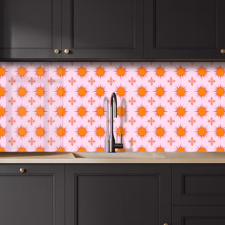 Keuken achterwand - Zon - Patroon - Roze — 6