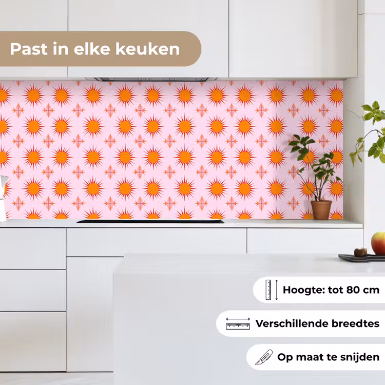 Keuken achterwand - Zon - Patroon - Roze — 7
