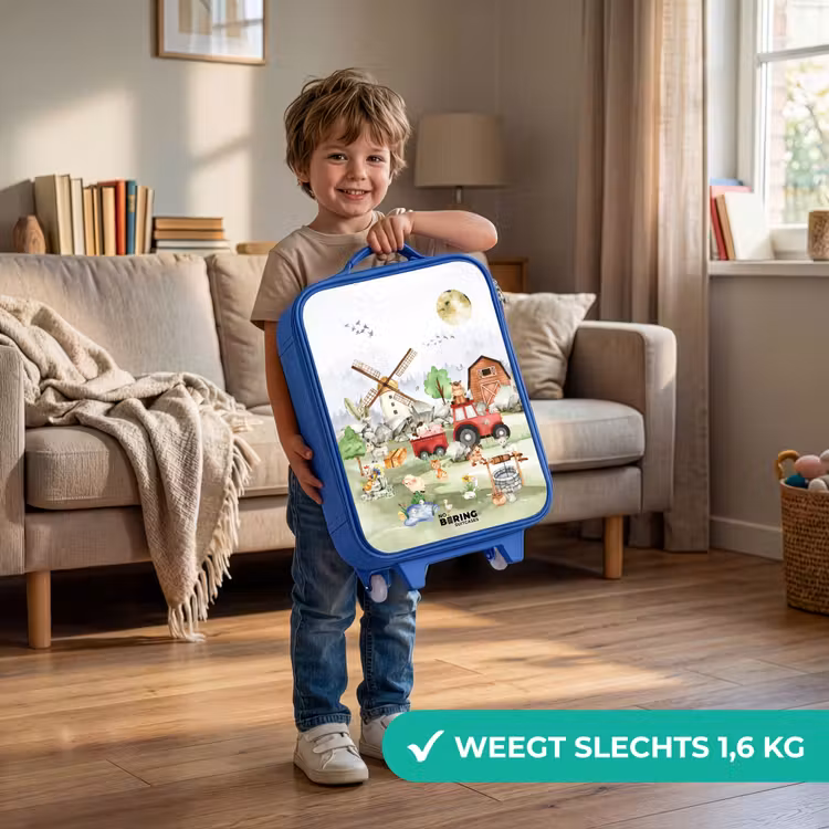 Kinderkoffer - Blauw - dieren op een boederij — 2