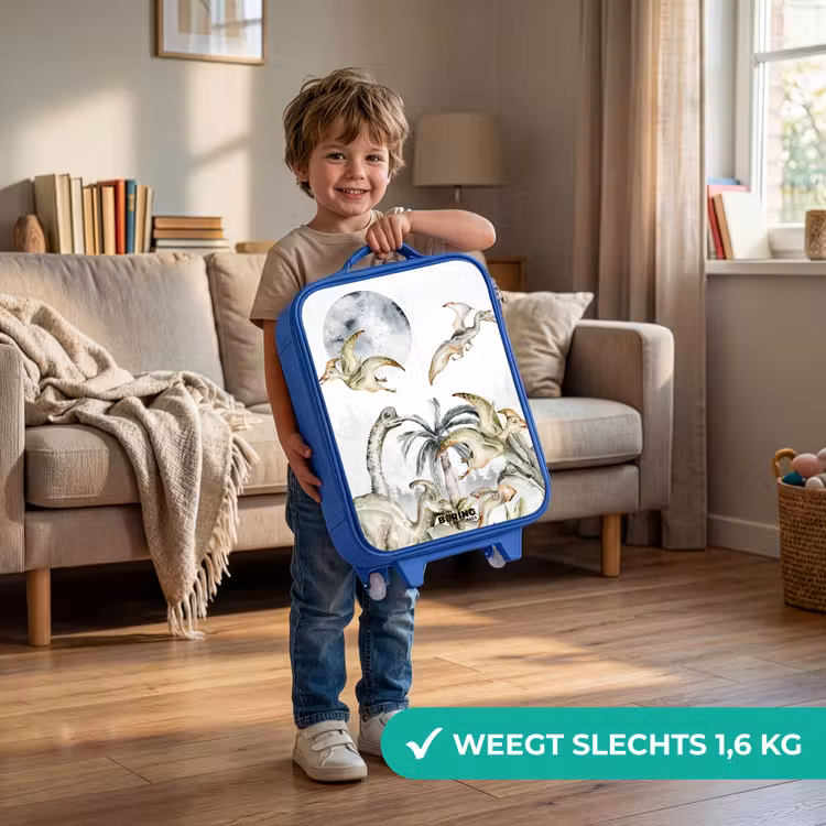 Kinderkoffer - Blauw - Dino's in de jungle — 2