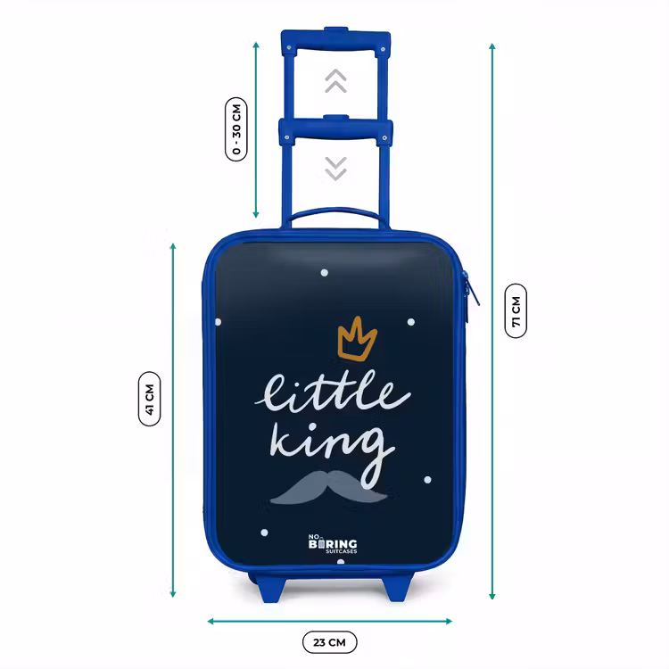 Kinderkoffer - Blauw - Little king met stippen — 6
