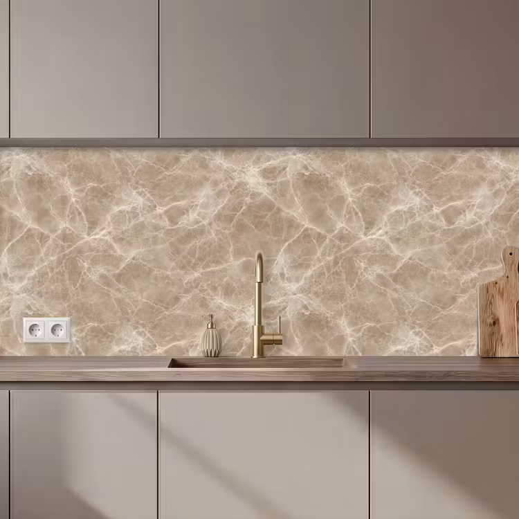 Keuken achterwand - Bruin - Kristaladers - Marmer — 1