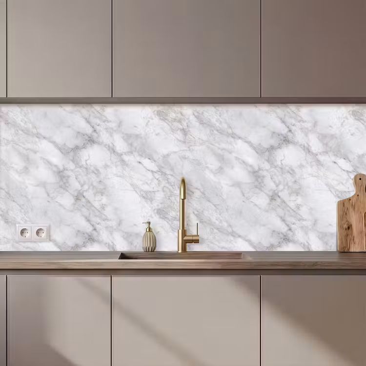Keuken achterwand - Grijs - Wit - Marmer — 1
