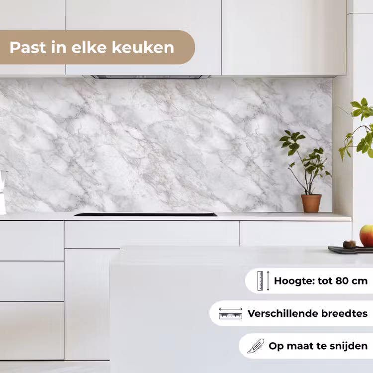 Keuken achterwand - Grijs - Wit - Marmer — 7